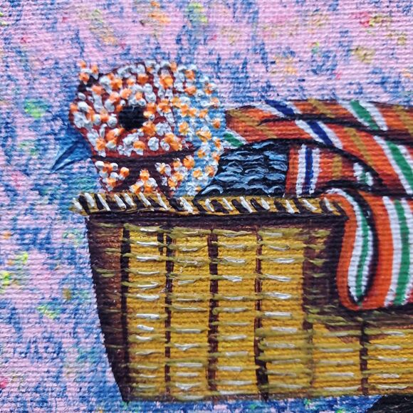 Pedro Gonzalez Oil Painting Mayan Woman Guatemala Marketplace 9 x 11 Oil Canvas - Picture 4 of 12